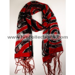 YH22 Spiral Print Translucent Scarf